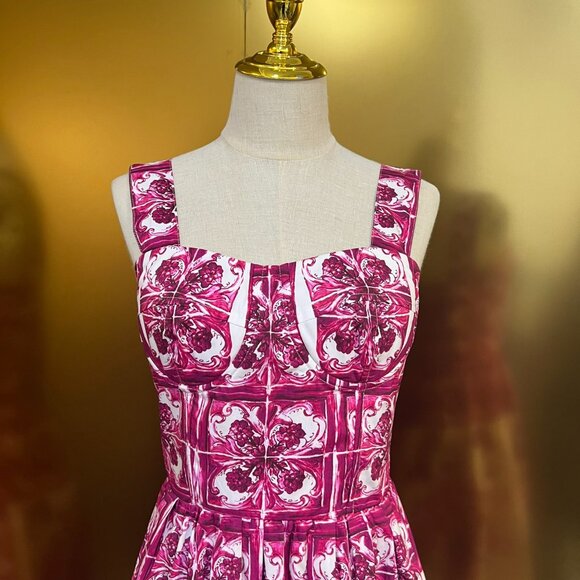 Dolce & Gabbana Red Porcelain Slip Dress - Picture 4 of 6